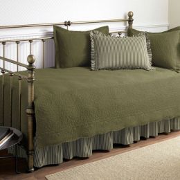 Twin size 5-Piece Daybed Cover Set in Aloe Green 100-Percent Cotton