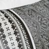 Queen size 7-Piece Comforter Set in Black White Grey Damask Pattern