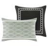 California King size 5-Piece Black White Damask Comforter Set