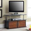 Modern 35-inch TV Stand in Brown Cherry Wood-grain Finish