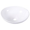 Contemporary Oval Basin Round Vessel Bathroom Sink in White