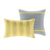Full/Queen 5-Piece Chevron Stripes Comforter Set in Gray White Yellow