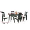 Casual Contemporary 5-Piece Dining Set in Dark Brown Wood Finish