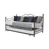 Twin size Daybeds with Trundle Bed in Brushed Bronze Metal Finish