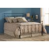 Queen size Metal Bed with Headboard and Footboard in Mahogany Gold Finish