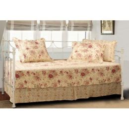 Antique Rose Quilted Daybed Cover Bedding Ensemble Set