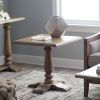 Driftwood Contemporary Classic End Table with Pedestal Legs