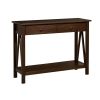 2-Drawer Console Sofa Table Living Room Storage Shelf in Tobacco Brown