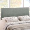 Queen size Padded Textured Fabric Upholstered Headboard in Beige