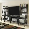 Modern 60-inch Ladder Style TV Stand in Black Finish