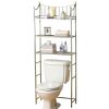 Bathroom Space Saving Over the Toilet Linen Tower Shelving Unit in Nickel Finish