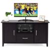 Modern 48-inch Dark Brown Wood TV Stand Media Cabinet