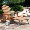Oversized Classic Adirondack Chair with Pull-Out Ottoman in Natural
