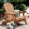 Oversized Classic Adirondack Chair with Pull-Out Ottoman in Natural