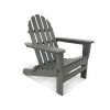 Outdoor All-Weather Folding Adirondack Chair in Gray Wood Finish - Made in USA