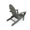 Outdoor All-Weather Folding Adirondack Chair in Gray Wood Finish - Made in USA