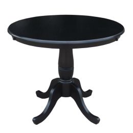 Round 30-inch Dining Table in Black Wood Finish