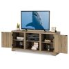 Natural Wood TV Stand Entertainment Center for up to 60-inch TV