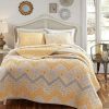 Full / Queen 3 Piece Geometric Sunset Oversized Cotton Quilt Coverlet Set