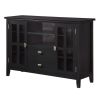 Black Solid Wood 35-inch High TV Stand for TV's up to 60-inch