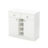 White Dining Room Sideboard Buffet Console Table with 2 Drawers