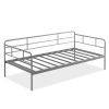 Twin size Modern Grey Metal Daybed Frame with Sturdy Steel Support Slats
