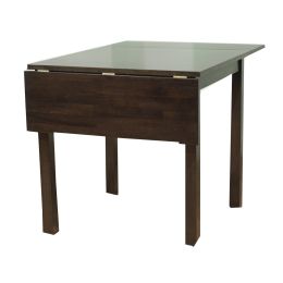 Contemporary Solid Wood Drop Leaf Dining Table in Espresso