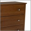 Medium Brown Cherry Finish 5-Drawer Bedroom Chest with Nickle Finish Knobs