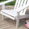 White Wood Classic Adirondack Chair with Comfort Back Design