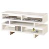 Modern Style Living Room TV Stand in White Wood Finish