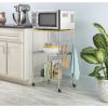 Sturdy Metal Kitchen Microwave Cart with Adjustable Shelves and Locking Wheels