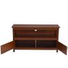 Brown Wood 44-inch Entertainment Center TV Stand Cabinet with Storage